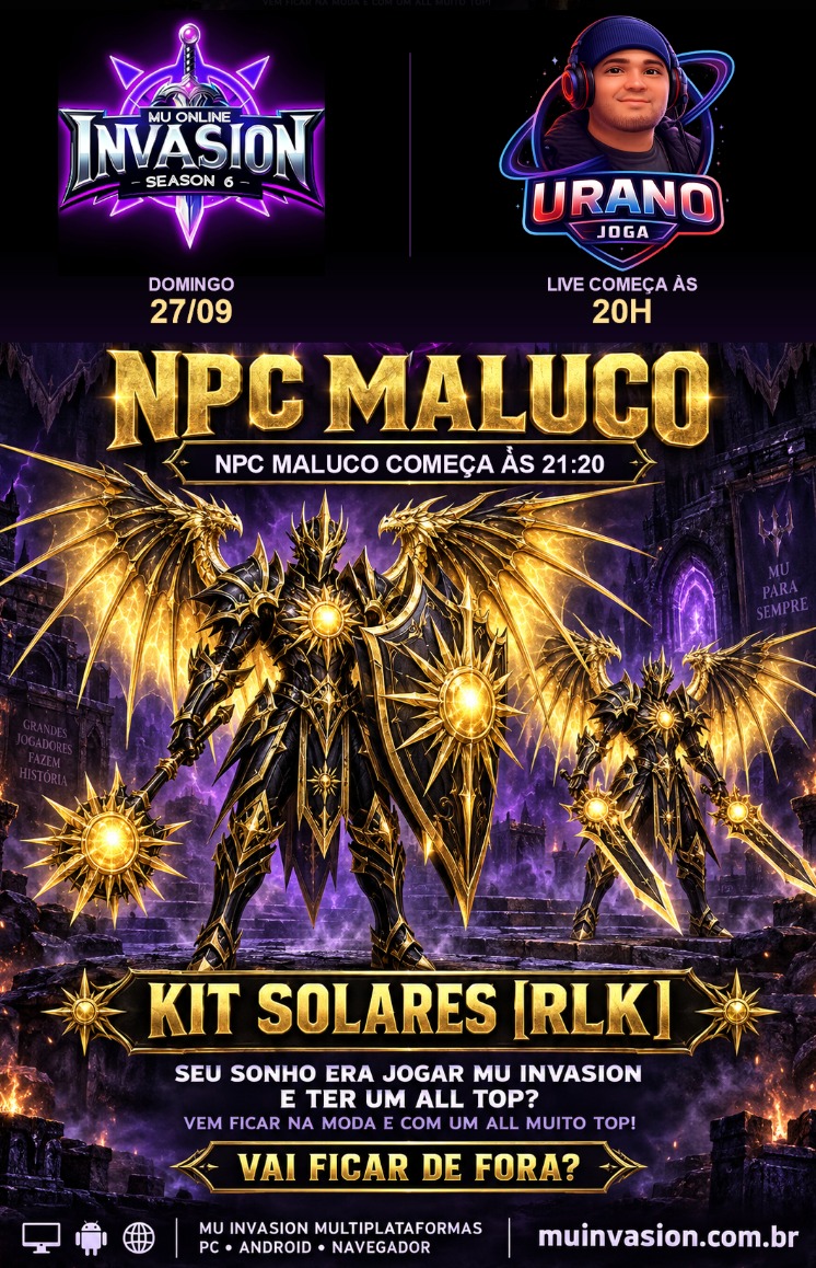 Domingo 27/09: NPC Maluco às 21:20