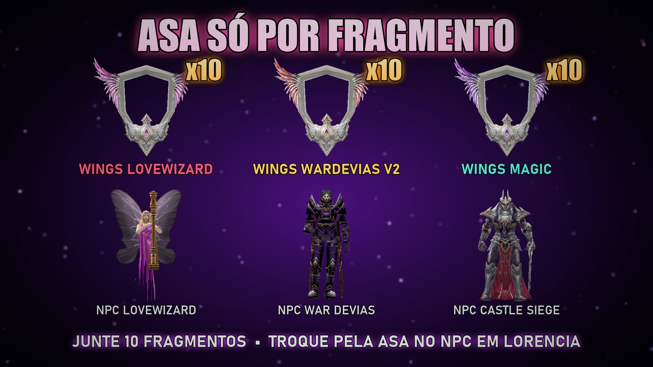 Asas por fragmento - NPCs em Lorencia